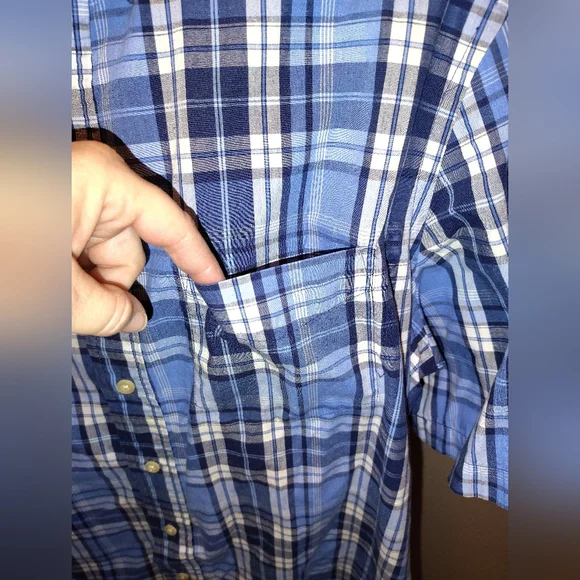 Men's Short Sleeve Plaid Shirt.. George.. Large 42-44 - Picture 4 of 5